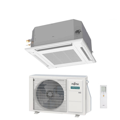 fujitsu condizionatore a cassetta fujitsu kv eco 18000 btu auxg18kvla r 32 wi fi optional con griglia e telecomando