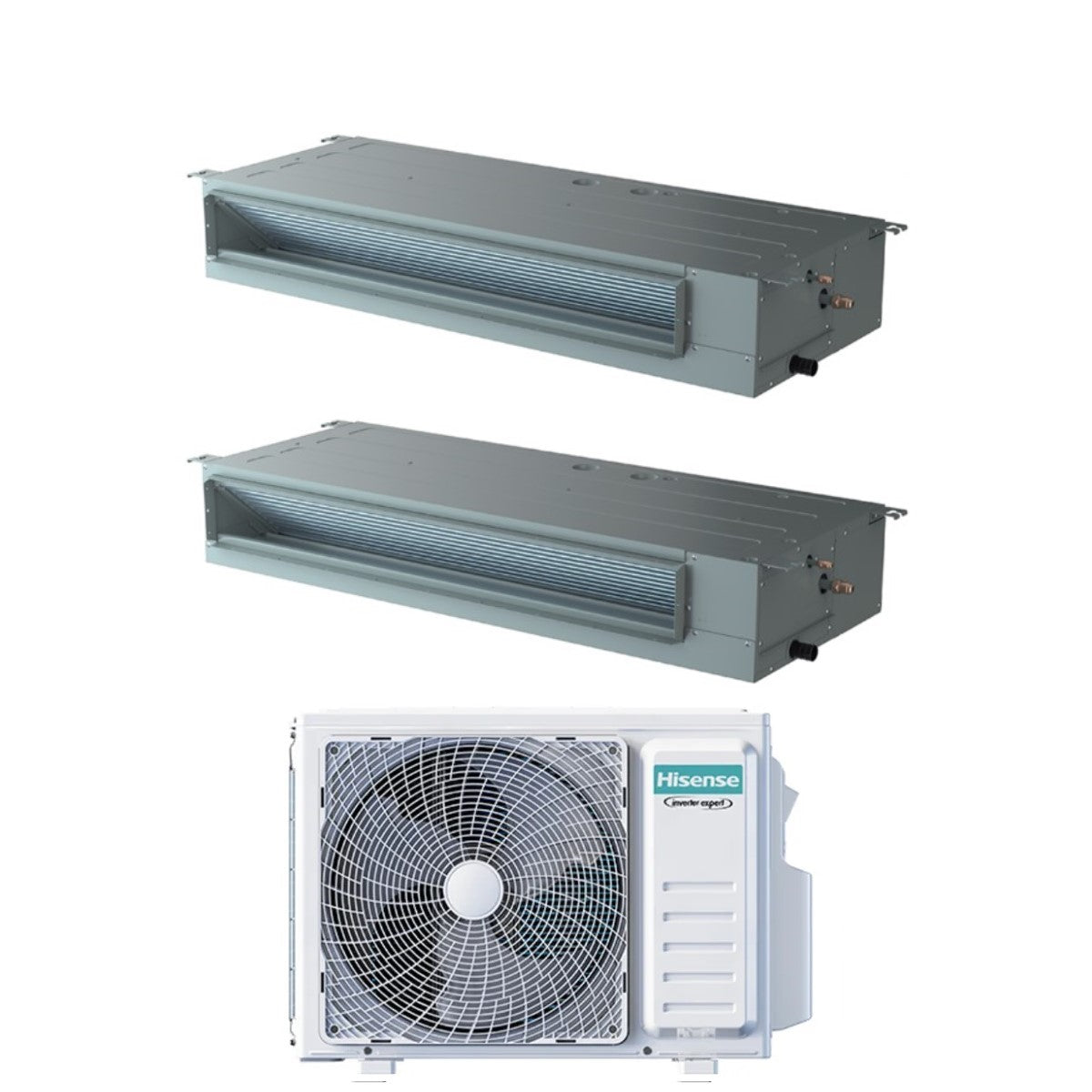 hisense condizionatore hisense dual split canalizzato 1818 con 4amw81u4rjc r 32 wi fi optional con telecomando di serie