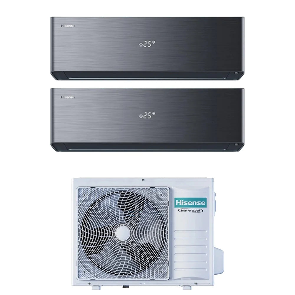 hisense condizionatore hisense dual split inverter serie energy pro x black 90009000 con 2amw52u4rxc r 32 wi fi integrato
