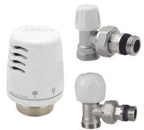 kit termostatico icma composto da testa termostatica _ valvola _ detentore a squadra per tubo rame 3 8