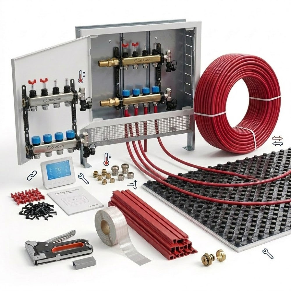 onecalor kit riscaldamento a pavimento onecalor per impianti civili 100 m pannello bugnato 30 25 mm