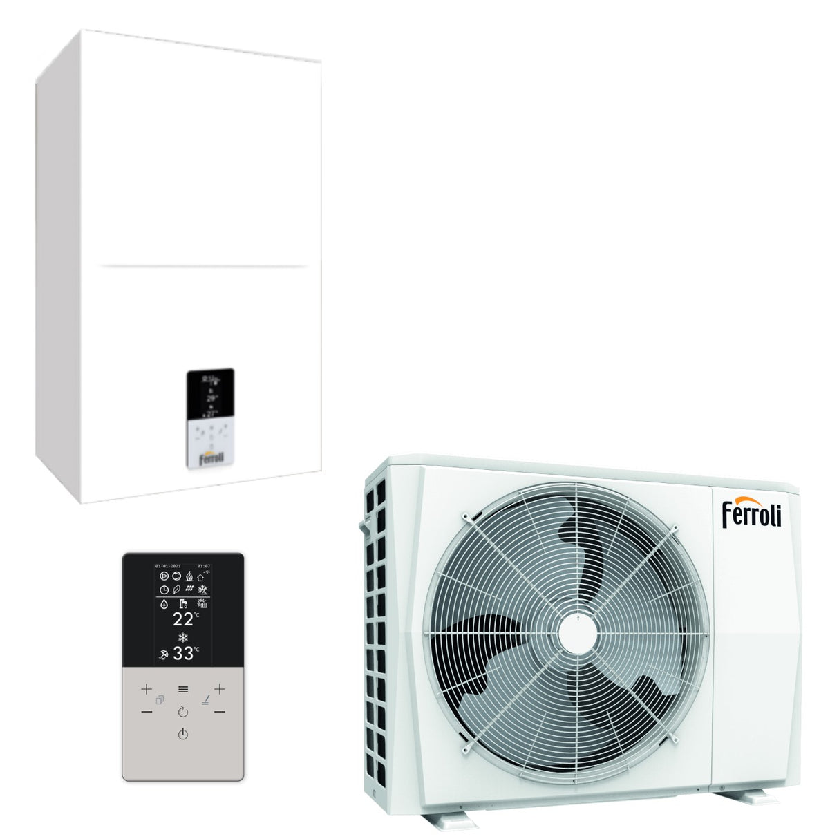 pompa di calore reversibile aria acqua inverter ferroli omnia s 3.2 16 monofase r 32 con comando incluso