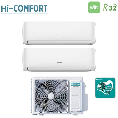 area occasioni climatizzatore condizionatore hisense dual split inverter serie hi comfort 9+9 con 2amw35u4rgc r 32 wi fi integrato 9000+9000