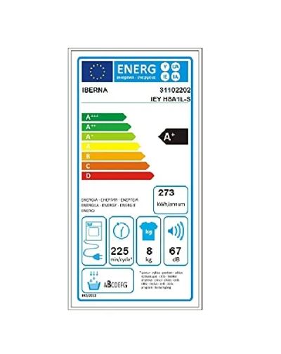 asciugatrice a pompa di calore 8 kg iberna ieye h8a1l s classe a_