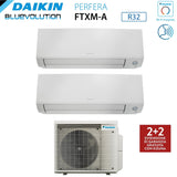 climatizzatore condizionatore daikin bluevolution dual split inverter serie perfera all season 7+12 con 2mxm50a r 32 wi fi integrato 7000+12000 garanzia italiana