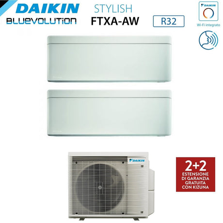 climatizzatore condizionatore daikin bluevolution dual split inverter serie stylish white 12_15 con 2mxm50m m9 r 32 wi fi 12000_15000 bianco new 2018