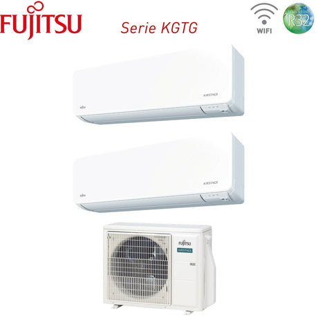 climatizzatore condizionatore fujitsu dual split inverter serie kg 7_9 con aoyg18kbta2 r 32 wi fi integrato 7000_9000