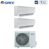 climatizzatore condizionatore gree dual split inverter serie bora plus 9_12 con gwhd 18 nk6oo r 32 wi fi optional 9000_12000