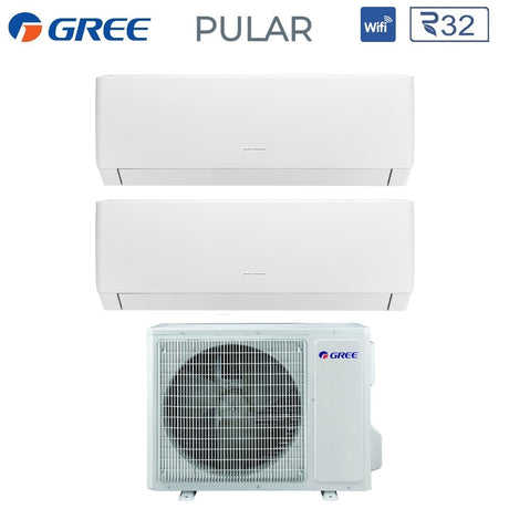 climatizzatore condizionatore gree dual split inverter serie pular 7_9 con gwhd 14 nk6oo r 32 wi fi integrato 7000_9000
