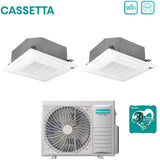 climatizzatore condizionatore hisense dual split a cassetta 18_18 con 4amw81u4raa r 32 wi fi optional 18000_18000 con telecomando e pannello incluso novita