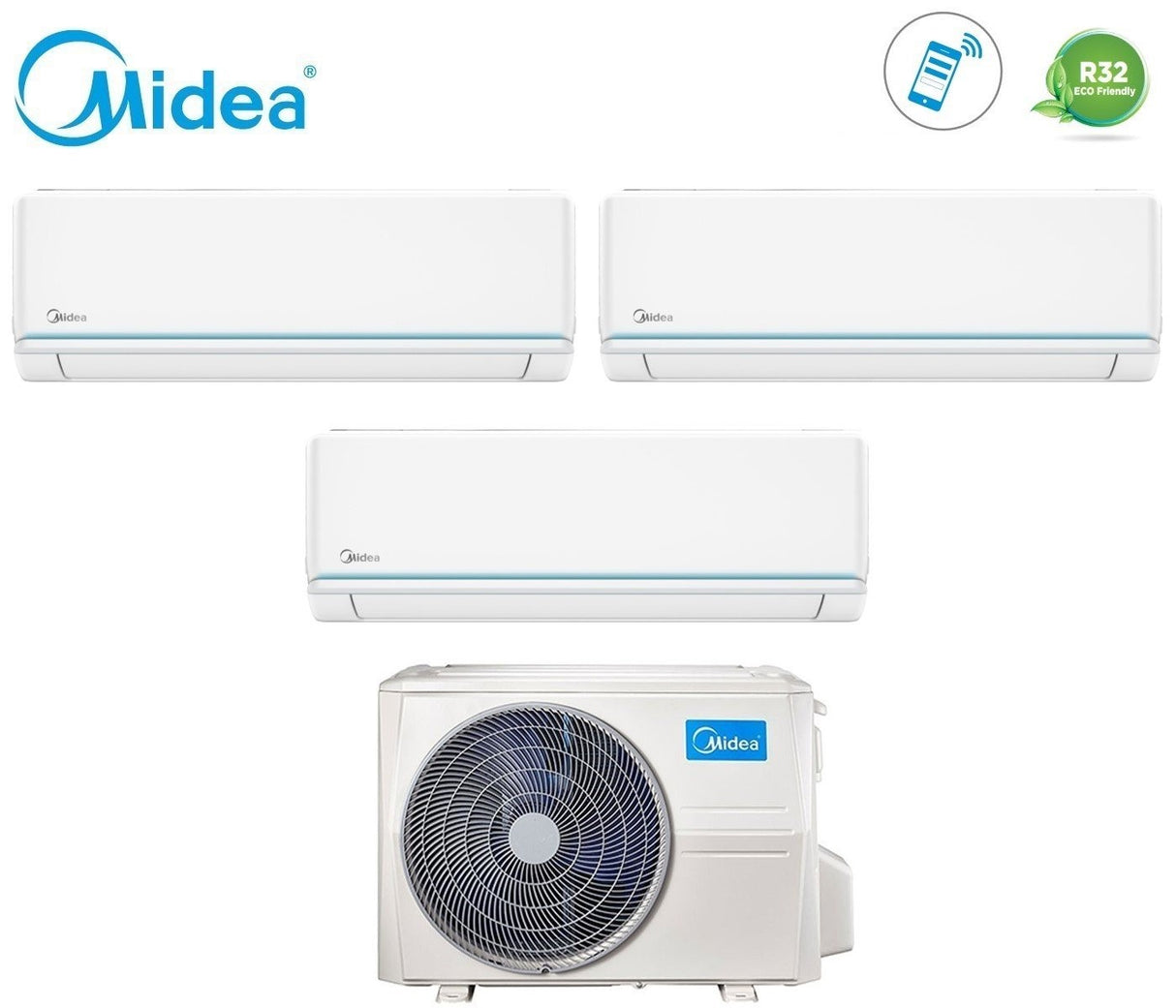 climatizzatore condizionatore midea trial split inverter serie evolution 9_9_9 con m3of 27hfn8 q r 32 wi fi optional 9000_9000_9000