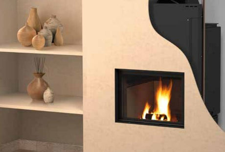 ctm termocamino a legna ctm basic eco s0 30 kw solo riscaldamento con scambiatore full link e chiusura antine