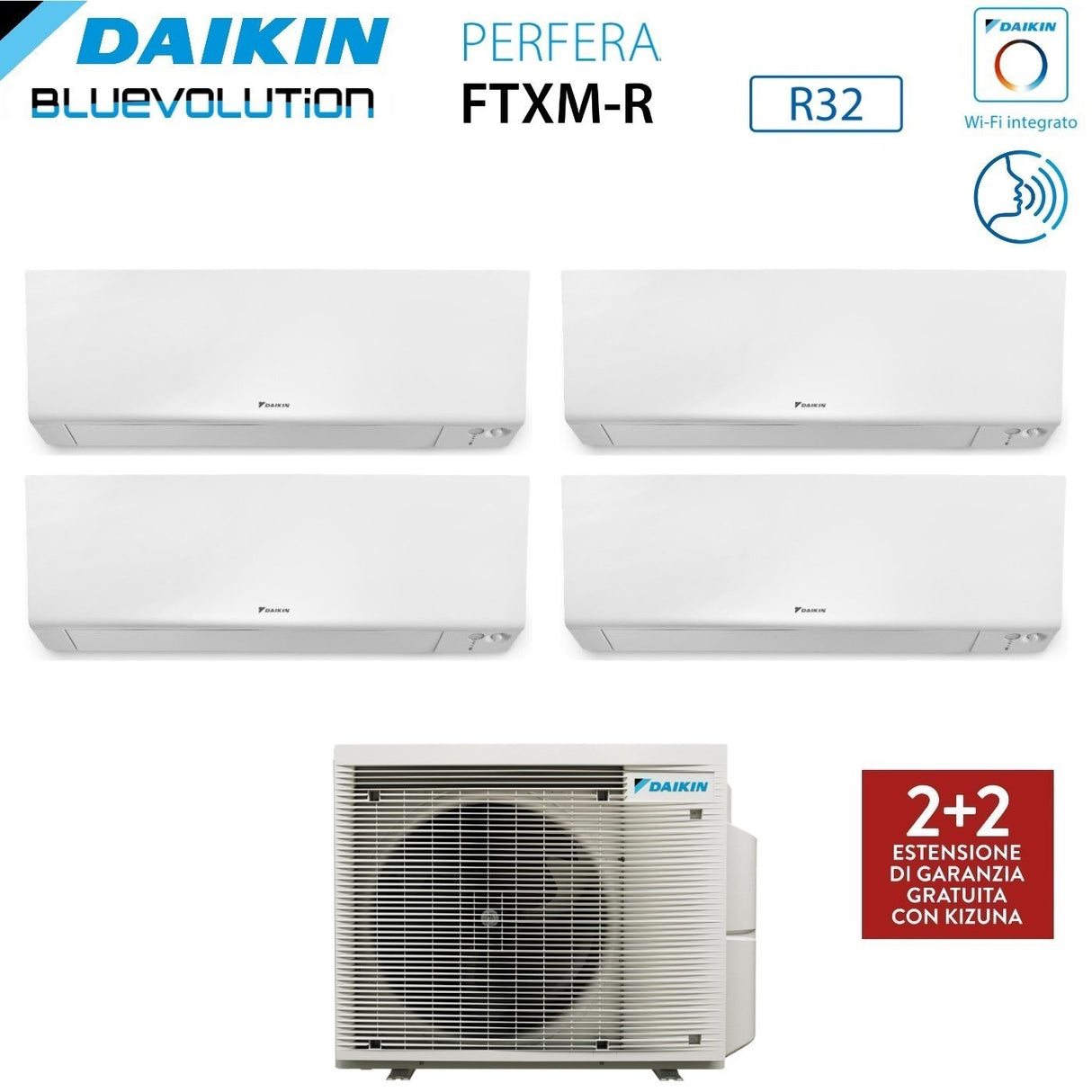 daikin climatizzatore condizionatore daikin bluevolution quadri split inverter serie ftxmr perfera wall 771515 con 4mxm80a r 32 wi fi integrato 700070001500015000 garanzia italiana