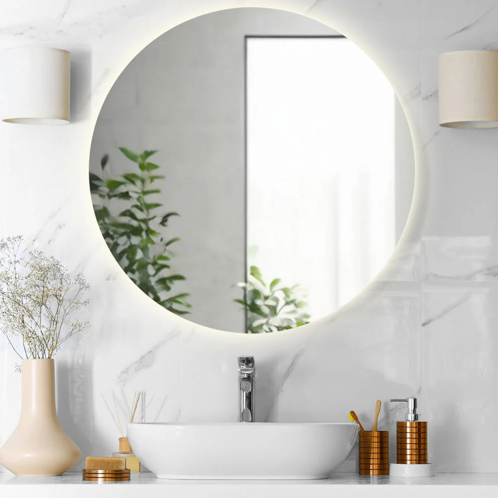 divina garden specchio da bagno rotondo retroilluminato tondo 90 cm luna made in italy ean 8056157809395