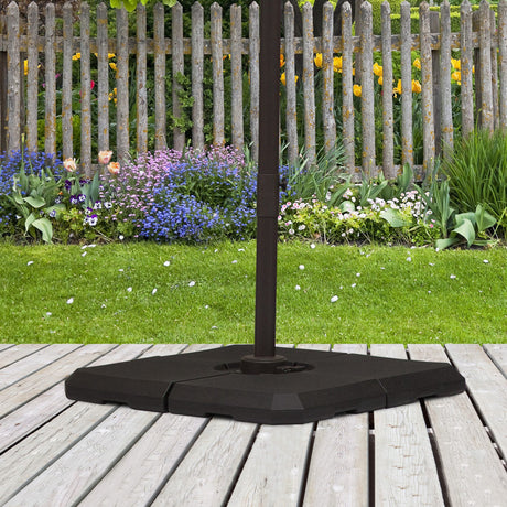 easycomfort easycomfort base per ombrellone a braccio da 4 pezzi riempibile con acqua o sabbia per basi a croce da 100x100cm nero