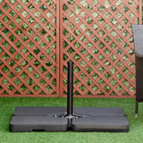 easycomfort easycomfort base per ombrellone da 4 pezzi riempibili con acqua o sabbia e ganci di connessione nero