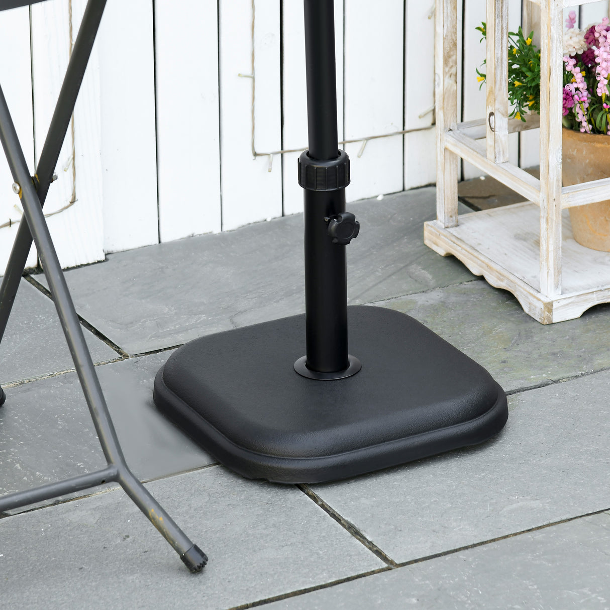 easycomfort easycomfort base per ombrellone da giardino in plastica e cemento da 11kg 36x36x31cm nero