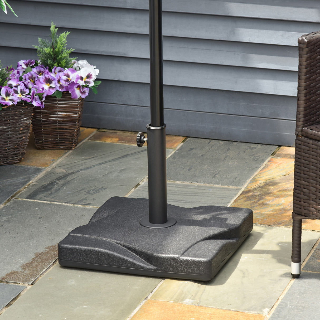 easycomfort easycomfort base per ombrellone in plastica da 20kg per pali da 32 38 48mm 41 5x41 5x35cm
