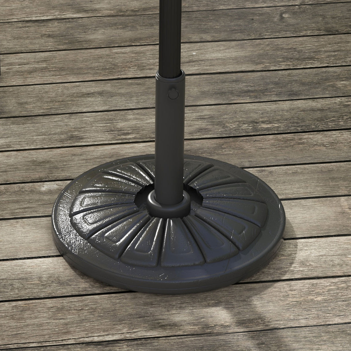 easycomfort easycomfort base per ombrellone rotonda 43cm da 13kg in cemento per pali da 38mm e 48mm nero