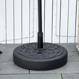 easycomfort easycomfort base per ombrellone rotonda in plastica riempibile con acqua e sabbia per pali da 38 48 mm 56 cm nero