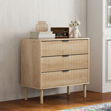 easycomfort easycomfort cassettiera 3 cassetti in legno per camera e ingresso stile nordico 80x40x77 5 cm rovere