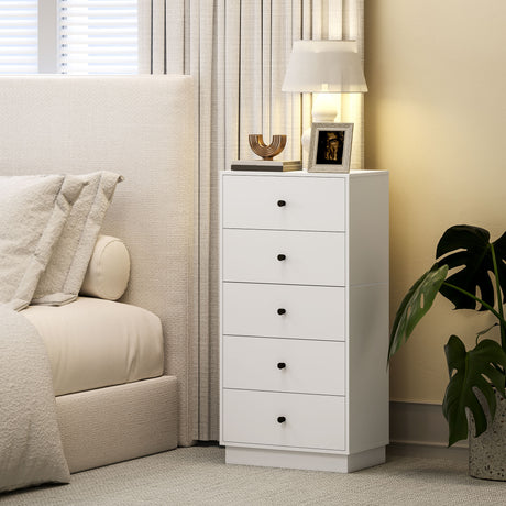 easycomfort easycomfort cassettiera 5 cassetti per camera da letto moderna e salvaspazio 47x29x95 cm bianco