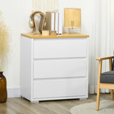 easycomfort easycomfort cassettiera a 3 cassetti in truciolato bianco per camera da letto studio e soggiorno 70lx37x75cm