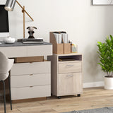 easycomfort easycomfort cassettiera da ufficio portadocumenti con ripiano aperto e 2 cassetti in legno e metallo 40x35x60 cm rovere