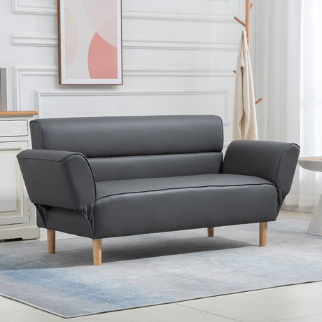 easycomfort easycomfort divano 2 posti convertibile in divano letto singolo con braccioli regolabili 164x71x75cm