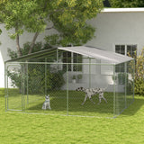 easycomfort easycomfort kennel per cani in metallo con tettuccio in tessuto oxford e porta con blocco 4x4x2 3m