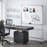 easycomfort easycomfort lavagna magnetica bianca a 2 facce con accessori e 4 ruote in alluminio e acciaio 127x50x165 cm