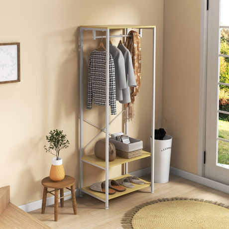 easycomfort easycomfort mobile appendiabiti 2 in 1 con ripiano a 2 livelli in acciaio e truciolato 60x40x167 5 cm