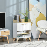 easycomfort easycomfort mobiletto multiuso con armadietto e ripiani aperti mobile da soggiorno cucina ufficio in legno bianco 60x30x78cm