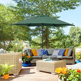easycomfort easycomfort ombrellone da giardino 2x2 m a 6 stecche con presa daria in alluminio metallo e poliestere verde