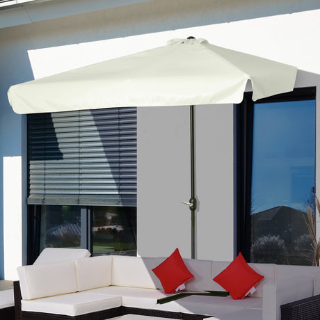easycomfort easycomfort ombrellone semicircolare per parete da terrazza e giardino con manovella 2 5x2 3m crema