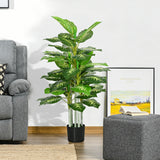easycomfort easycomfort pianta artificiale decorativa alta 120 cm con vaso nero per interni ed esterni