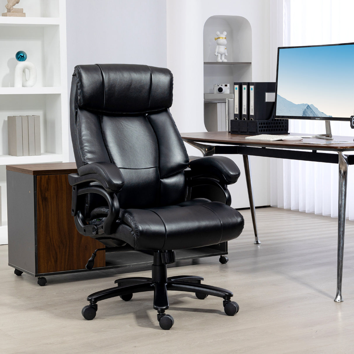 easycomfort easycomfort poltrona da ufficio massaggiante e riscaldata con 2 punti massaggio e 8 programmi nera