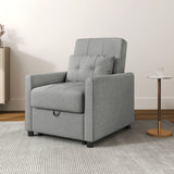 easycomfort easycomfort poltrona letto singolo reclinabile su 3 livelli con cuscino extra 69x82x85cm grigio chiaro