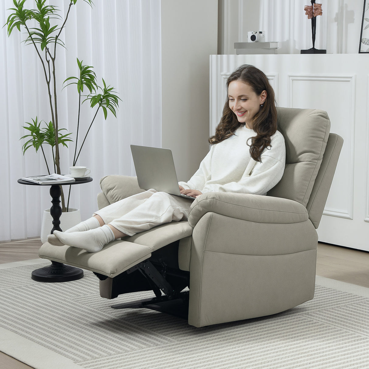 easycomfort easycomfort poltrona reclinabile 140 con poggiapiedi in microfibra schiuma e metallo 84x91x102 cm grigio