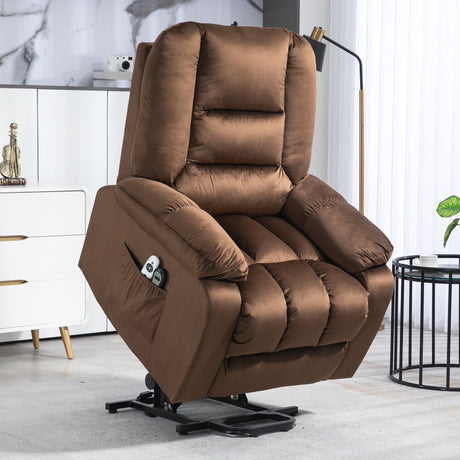 easycomfort easycomfort poltrona relax alzapersona reclinabile massaggiante e riscaldata in velluto marrone