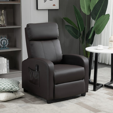easycomfort easycomfort poltrona relax massaggiante con telecomando e 8 programmi reclinazione e poggiapiedi 68x88x98cm marrone