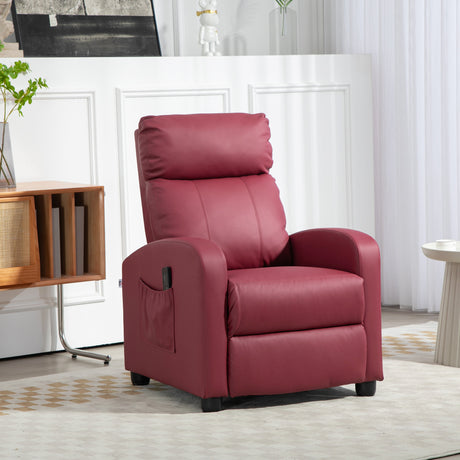 easycomfort easycomfort poltrona relax massaggiante con telecomando e 8 programmi reclinazione e poggiapiedi rosso