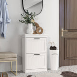 easycomfort easycomfort scarpiera moderna con 2 cassetti ribaltabili per 10 paia di scarpe e ripiano regolabile 54x24x82 5cm bianco