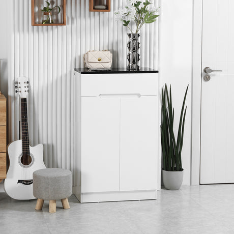 easycomfort easycomfort scarpiera slim da 12 paia max per ingressi con 3 ripiani regolabili e cassetto in truciolato bianco 60x32x100 cm