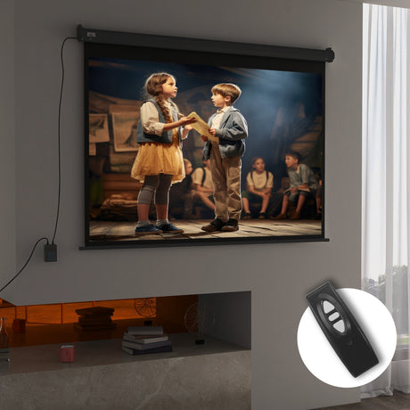 easycomfort easycomfort schermo per proiettore 89 formato 43 regolabile con telecomando 171x130cm nero