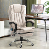 easycomfort easycomfort sedia da ufficio massaggiante e riscaldante con poggiapiedi in microfibra 62x70x113 120 cm crema