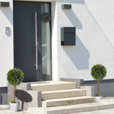 easycomfort easycomfort set 2 piante artificiali verdi a sfera con fiori di lavanda e vaso con muschio e cemento 24x60 cm