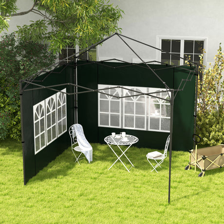 easycomfort easycomfort set 2 teli per gazebo 3x3 m e 3x6 m con finestre in pe e plastica 293x193 cm verde