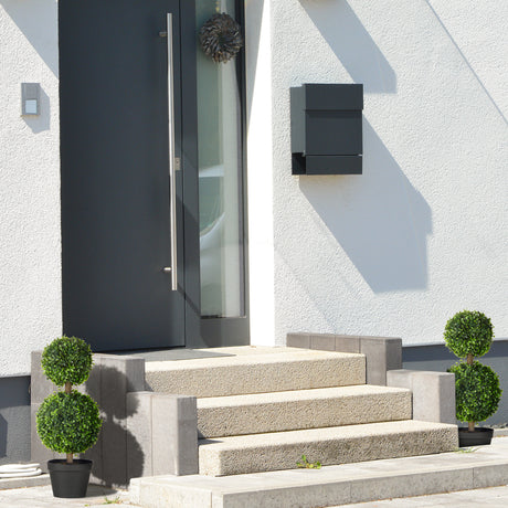 easycomfort easycomfort set da 2 piante di bosso a 2 sfere realistiche con vaso incluso a fondo rinforzato ed erba 60 cm