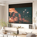 easycomfort easycomfort telo proiettore 100 pollici con telecomando in pvc e metallo 247x7 5x168 cm bianco